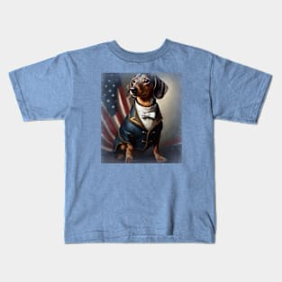 Patriotic Dachshund Kids T-Shirt